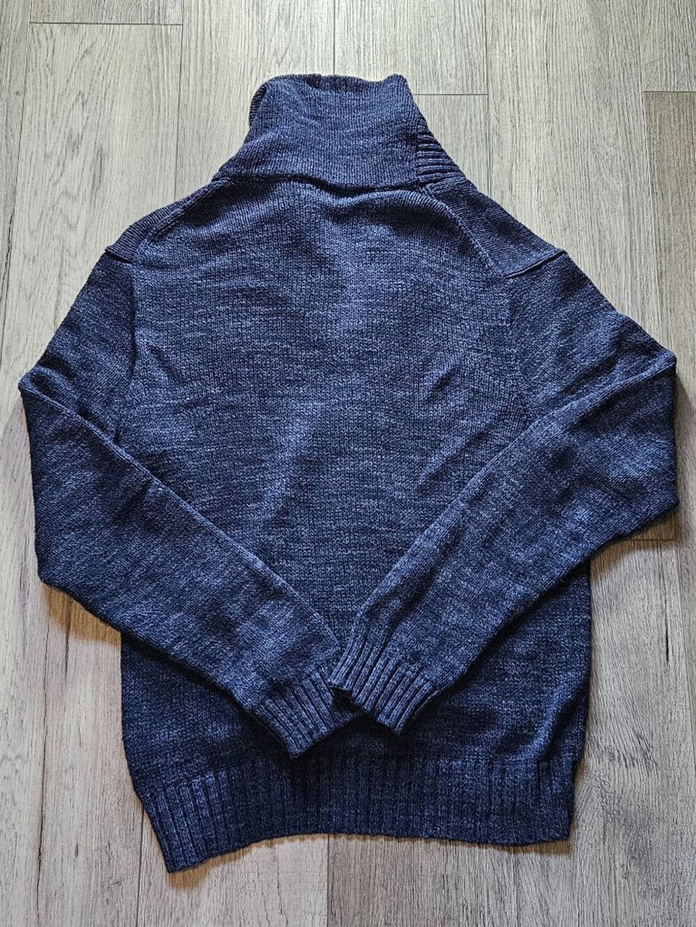 Polo Ralph Lauren Mens Size L Heather Navy Blue Shawl Collar Button Cardigan 24 - Picture 2 of 9
